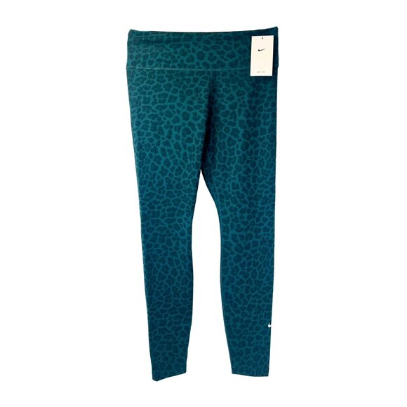 NWT Nike One Dri-FIT Green Leopard Glitter Leggings – Women’s M - Picture 5 of 8